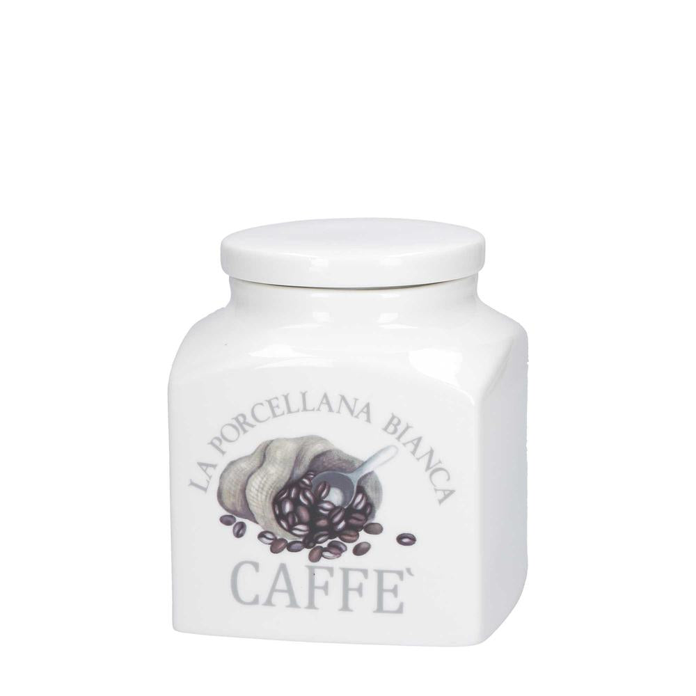 PORCELLANA BIANCA - Conserva Barattolo Deco Caffè 1,1 L