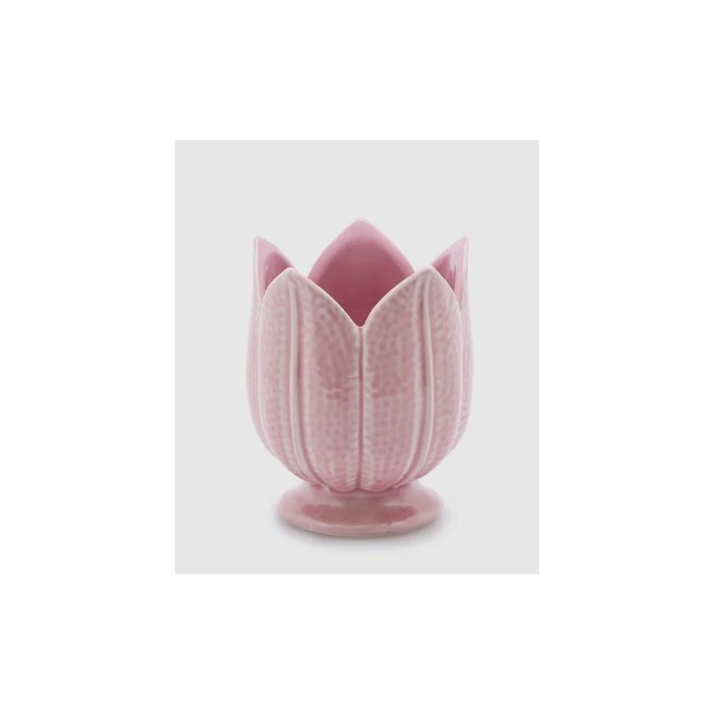 EDG - Florero Tulipán 19X16 Cm Rosa En Cerámica