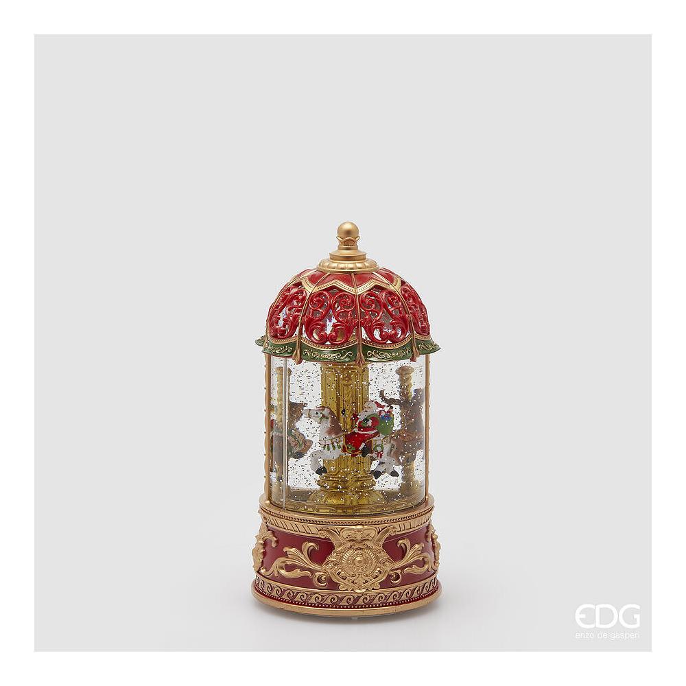 EDG - Carousel Decoration In Polyresin And Glass With Led+Music+Movement H23 D11,5