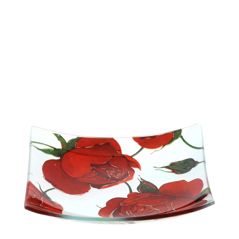 HERVIT - Baccarat Rose Glass Saucer 15X15Cm