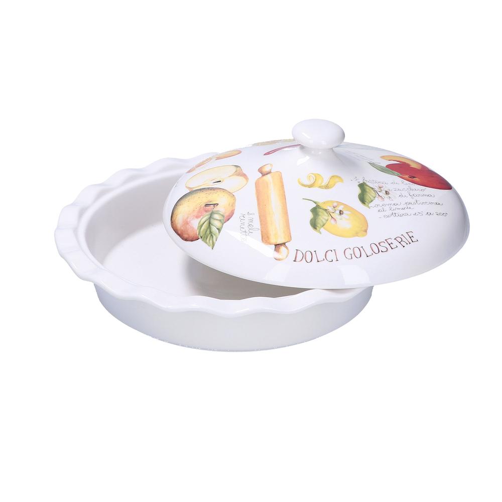 WHITE PORCELAIN - Goloserie Cake pan with lid D 27 H5 Base