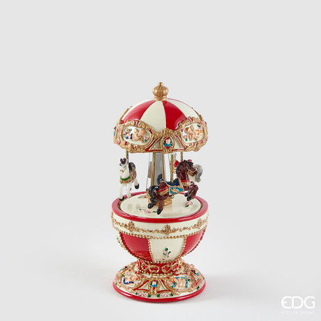 EDG - Carillon Cavallo Giostra H.18.5 D.8.5 Carillon C6 — White Red