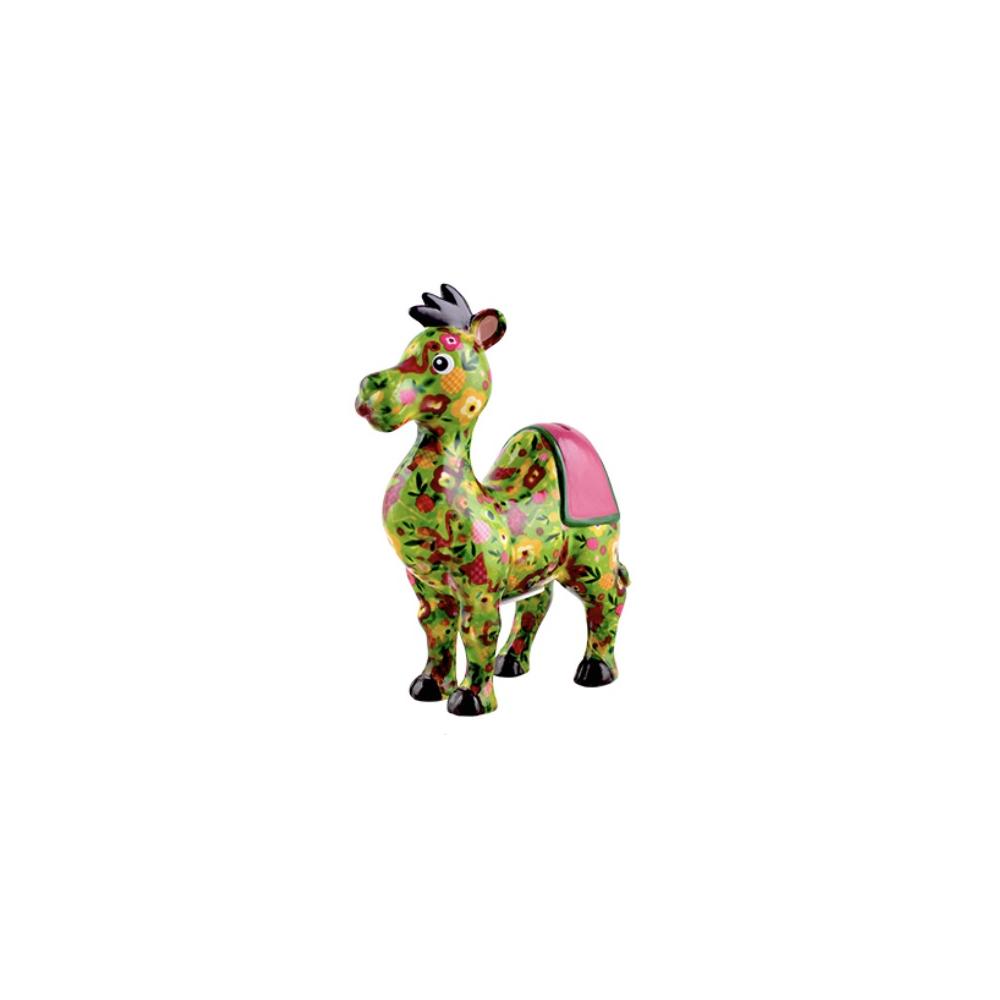 POMME PIDOU - Money Box Camel "Luis" - M - [Verde Fiori] 18X8X23,5H