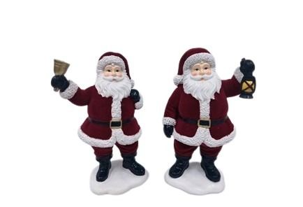 DO-HOME - Babbo Natale In Resina Floccato 14X10Xh.23 Cm [Campana]