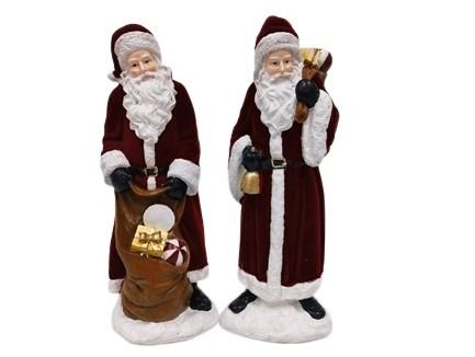 DO-HOME - Babbo Natale In Resina Floccato 11X11Xh.28.5 Cm [Lanterna]