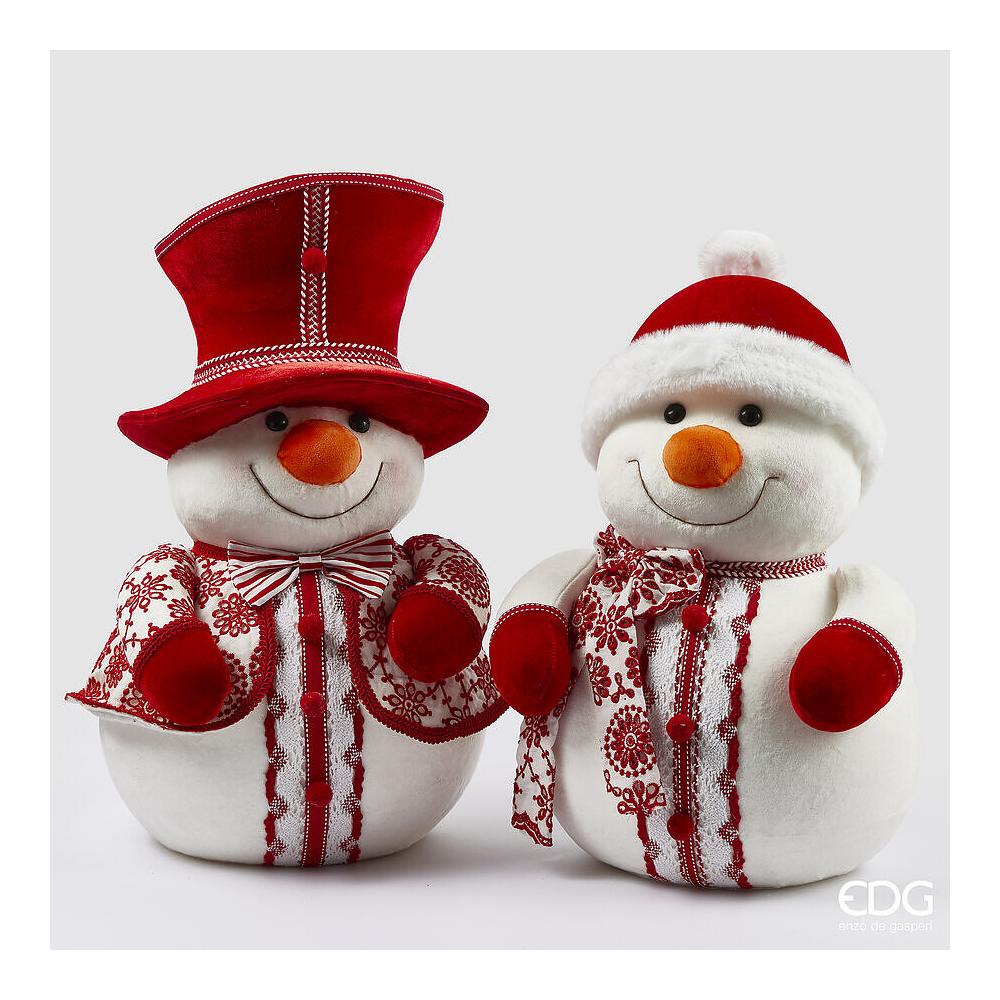 EDG - Snowman Decoration H48 White Red [Hat]