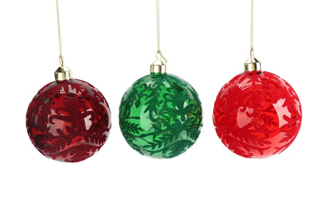 DO-HOME - Palla Di Natale In Vetro D.10 Cm [Rosso]