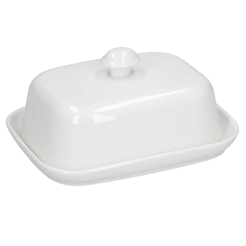 WHITE PORCELAIN - Terrine Butter Dish W/Lid 18X14 Cm