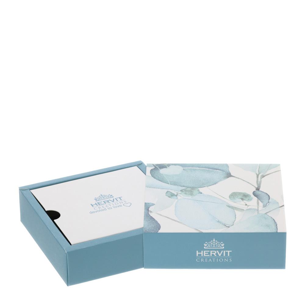 HERVIT - Box Cartoncino Botanic Blu 10X10X3Cm