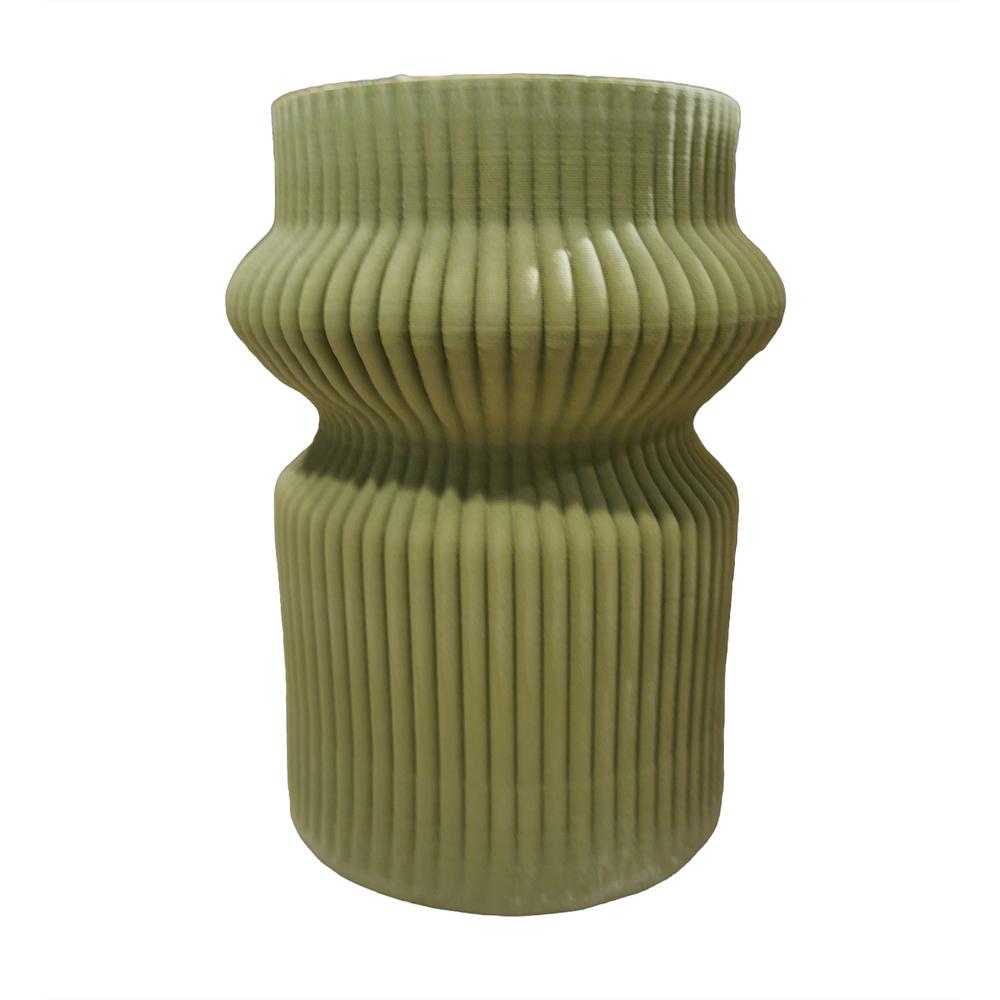 RITUALI DOMESTICI - Lino Vaso Deco Verde Realizzato In Stampa 3D In Porcellana 21X28,5H