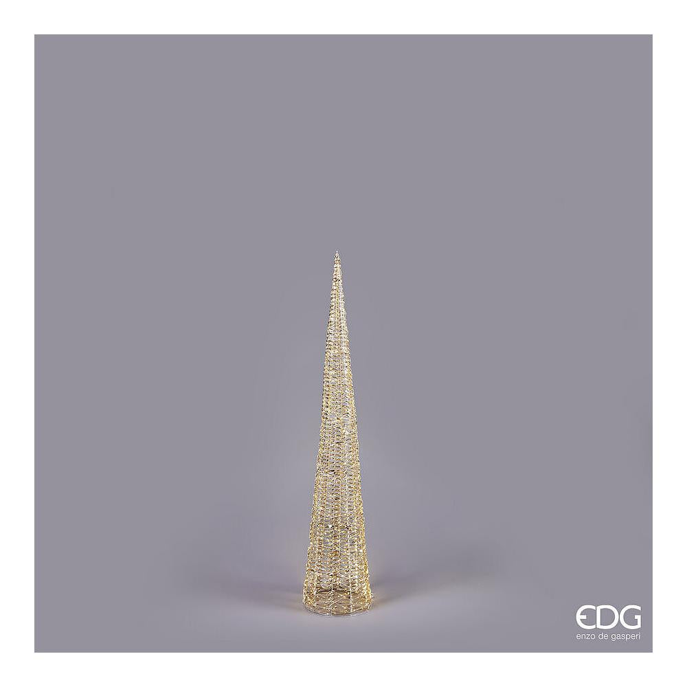 EDG - Led Stripes Tree Cone 1440 Estructura Metálica Microled Con Temporizador Y Luces Fijas H150 D30