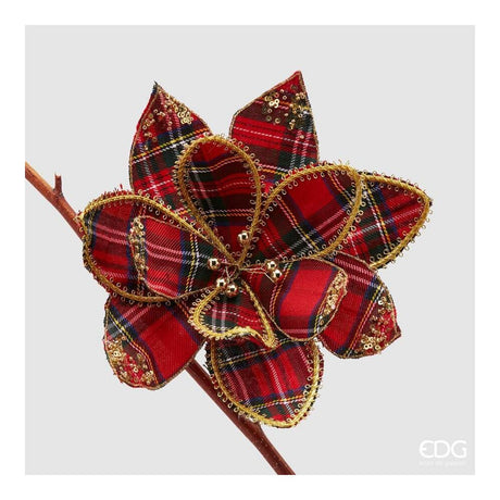 EDG - Tartan Christmas Star With Clip D20