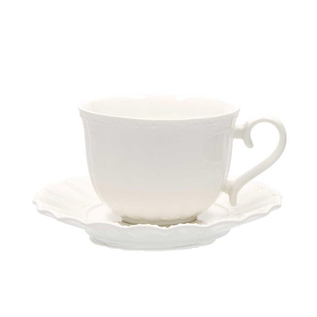 WHITE PORCELAIN - Ducale Tea Cup With Saucer 6 Pcs 220 Cc