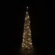 DO-HOME - Albero Cono Filo Oro In Metallo E Plastica 30 Luci A Batteria 3Xaa D.16.5Xh.60 Cm