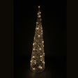 DO-HOME - Albero Cono Filo Oro In Metallo E Plastica 40 Luci A Batteria 3Xaa D.20Xh.80 Cm
