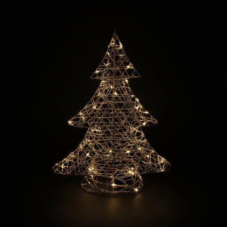 DO-HOME - Albero Filo Oro In Metallo E Plastica 30 Luci A Batteria 3Xaa 33X9Xh.40 Cm