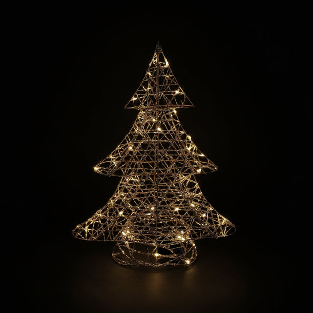 DO-HOME - Albero Filo Oro In Metallo E Plastica 30 Luci A Batteria 3Xaa 33X9Xh.40 Cm