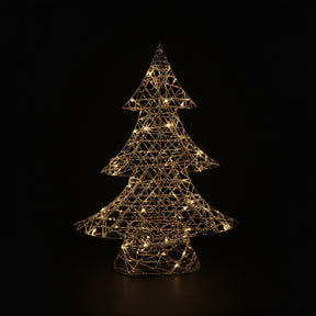 DO-HOME - Albero Filo Oro In Metallo E Plastica 40 Luci A Batteria 3Xaa 39X9Xh.50 Cm