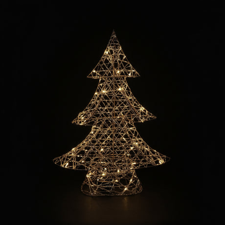 DO-HOME - Albero Filo Oro In Metallo E Plastica 40 Luci A Batteria 3Xaa 39X9Xh.50 Cm
