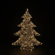 DO-HOME - Albero Filo Oro In Metallo E Plastica 50 Luci A Batteria 3Xaa 49X11Xh.60 Cm