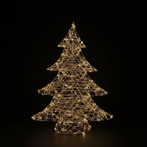 DO-HOME - Albero Filo Oro In Metallo E Plastica 50 Luci A Batteria 3Xaa 49X11Xh.60 Cm