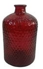 DO-HOME - Vaso Martellato Rosso In Vetro D.19Xh.31 Cm In Scatola Avana