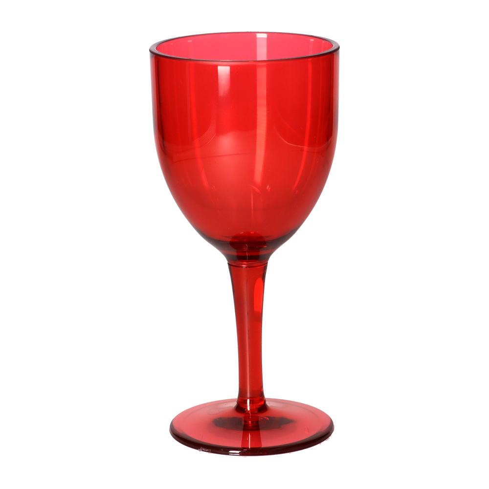 ROSAS Y TULIPANES - Copa de vino acrílica roja de cuento de hadas 6 piezas