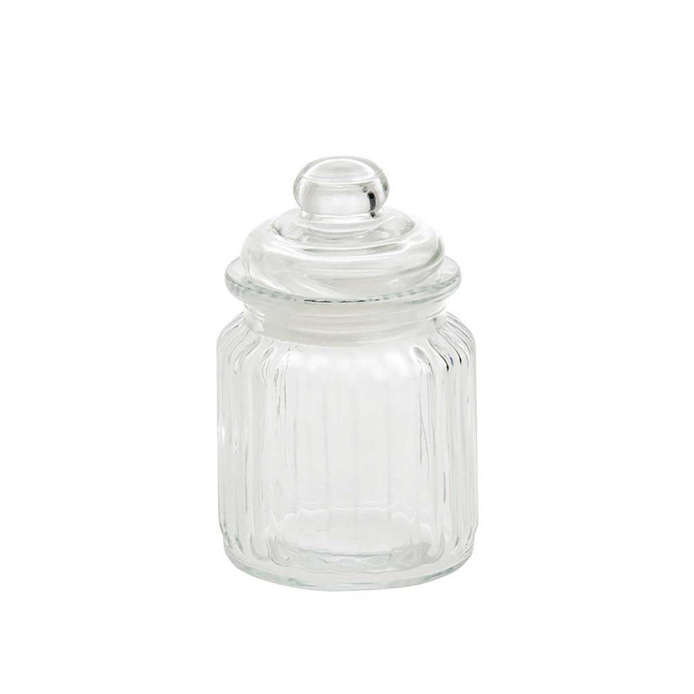WHITE PORCELAIN - Versilia - Ribbed Glass Jar H12.5