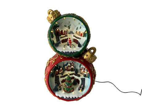 DO-HOME - Palle Di Natale Con Paesaggi Natalizi In Poliresina Con Luci Movimento E Musica Adattatore Dc 4.5V 3.6W 30X26Xh.48 Cm