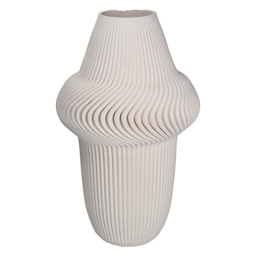 RITUALI DOMESTICI - Lino Vaso Deco Bianco Fuso Realizzato In Stampa 3D In Porcellana 23X35,5H