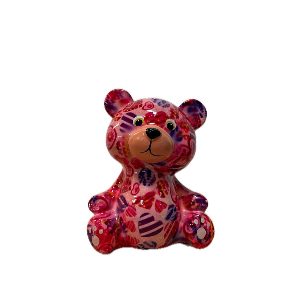POMME PIDOU - Money Box Bear Toto In Ceramica H 15 Cm [Rosa]