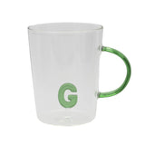 WHITE PORCELAIN - Allalettera Mug In Borosilicate Glass Letter " G " 440 Cc