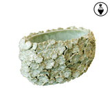 HOME RITUALS - Fiorinfiorello Green Stoneware Cachepot With Embossed Flowers 23X17X14H