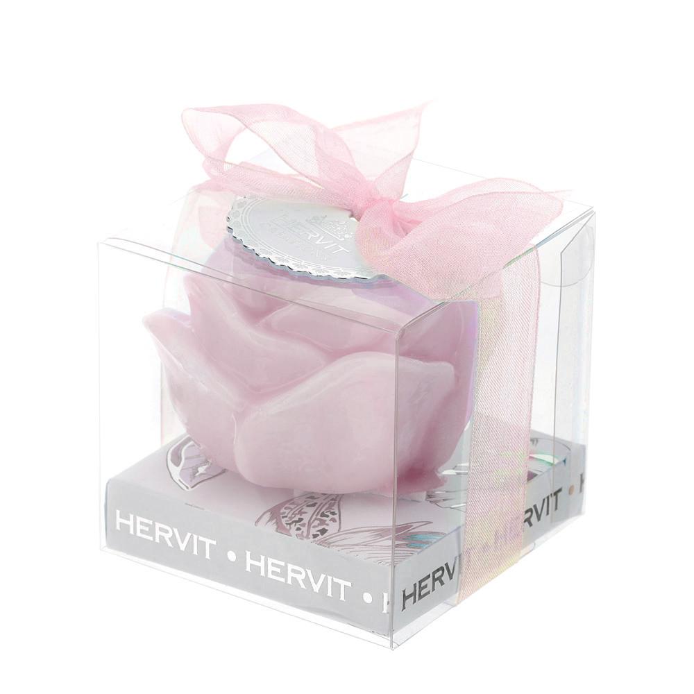 HERVIT - Pink Mauve Lacquered Candle Dia.4,5X3Cm