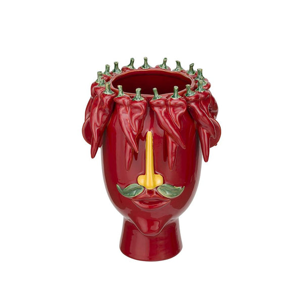 RITUALI DOMESTICI - Arciboldo Vaso L Rosso In Porcellana 22,5X22,5X32H