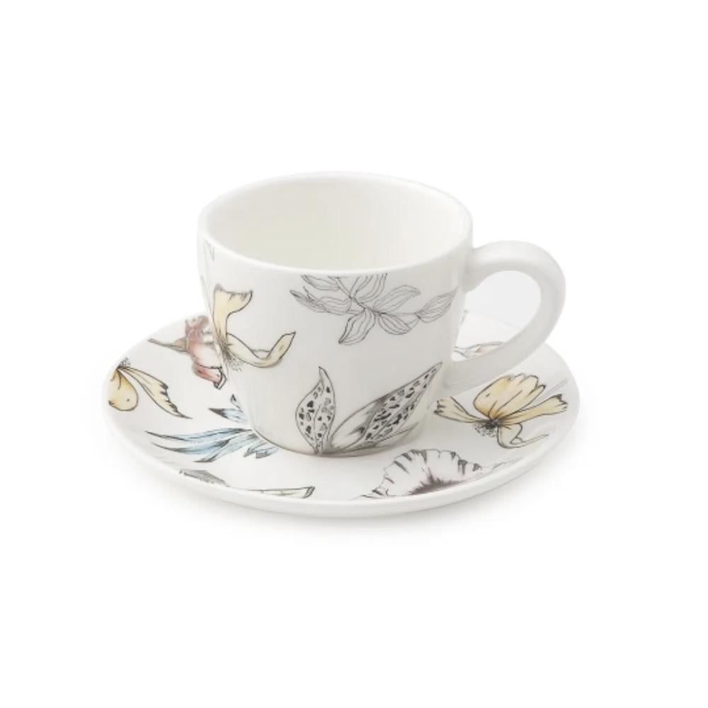HERVIT - Set of 2 Blooms Coffee Cups