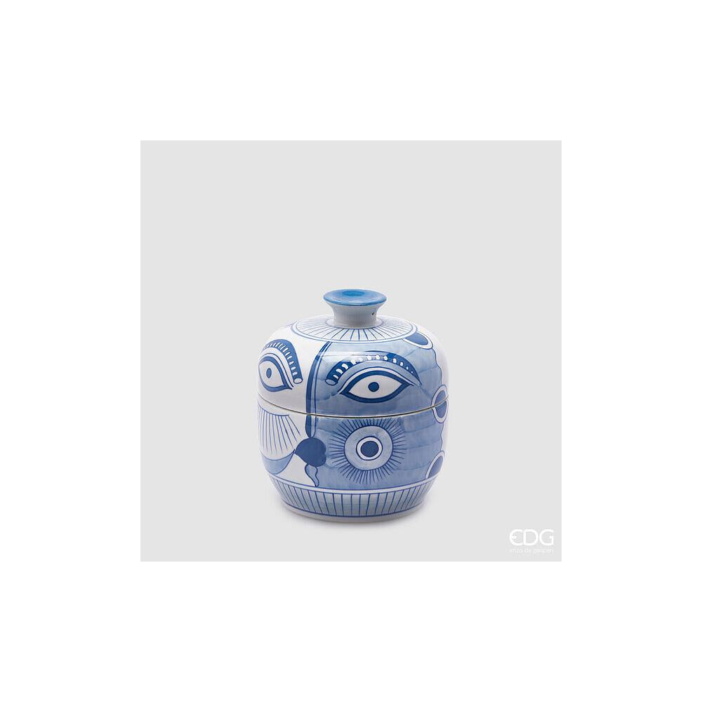 EDG - Decorative Container Face H.19 D.18 Ceramic