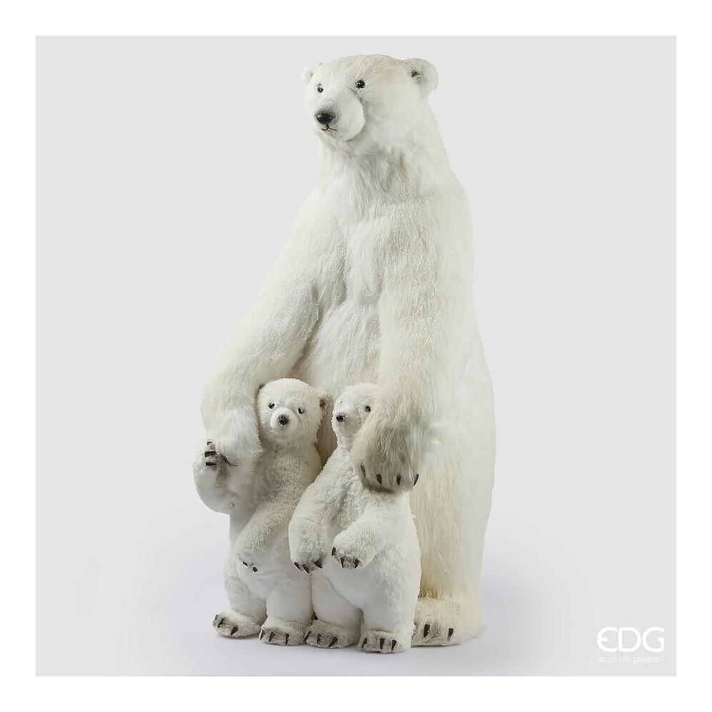 EDG - Decoración Oso con Cachorros Alt.100 Blanco