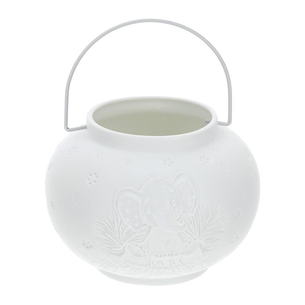 HERVIT - Biscuit White Porcelain Lantern 12X9 Cm