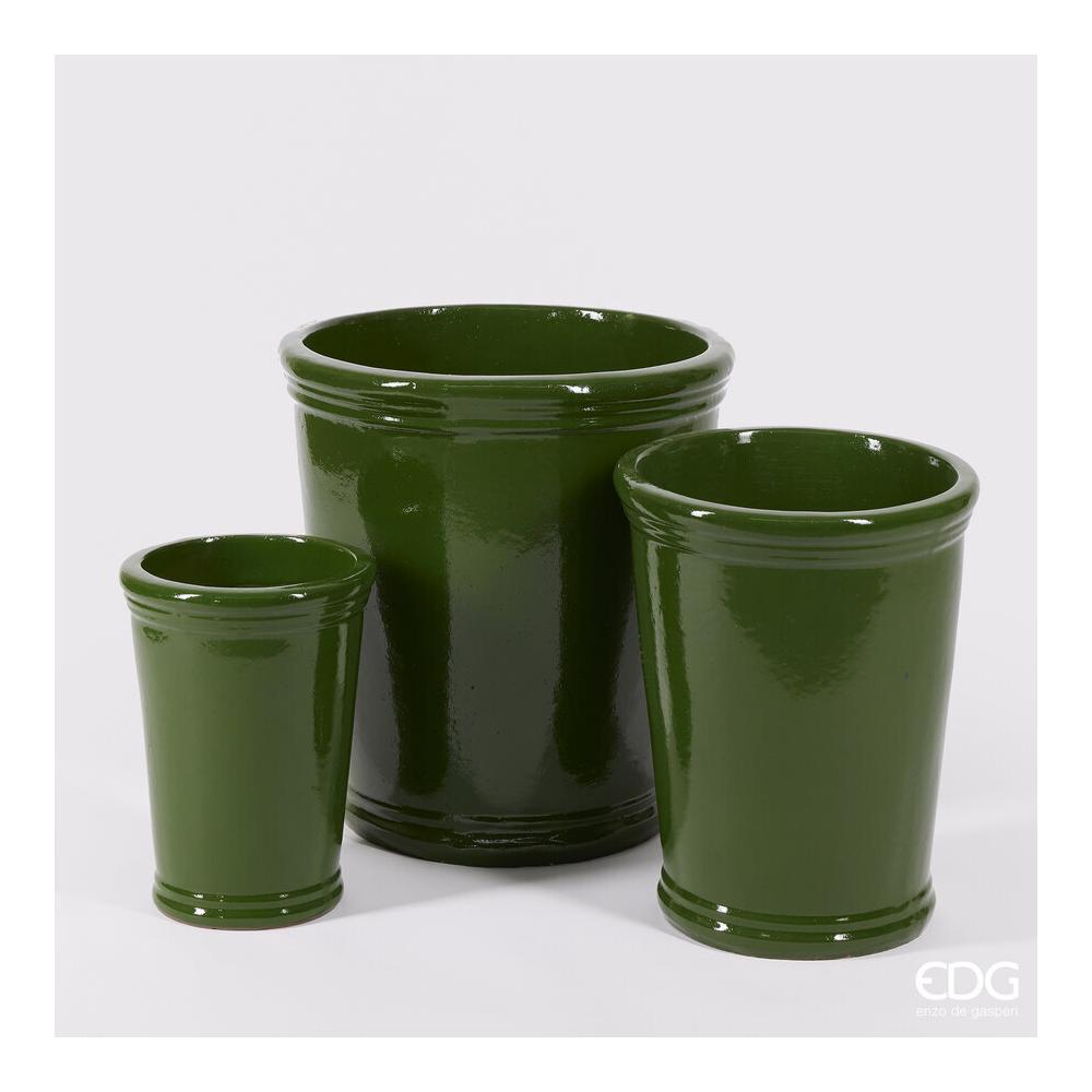 EDG - Green Glaze Flared Vase H.32 D.25 [Small]