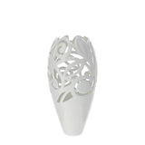 HERVIT - White Perforated Porcelain Vase 13.5X28Cm