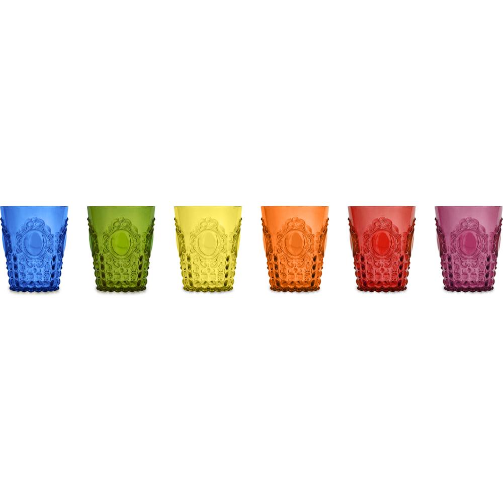 BACI MILANO - Set 6 Bicchieri Acqua Colori Assortiti In Acrilico 9X10,5H