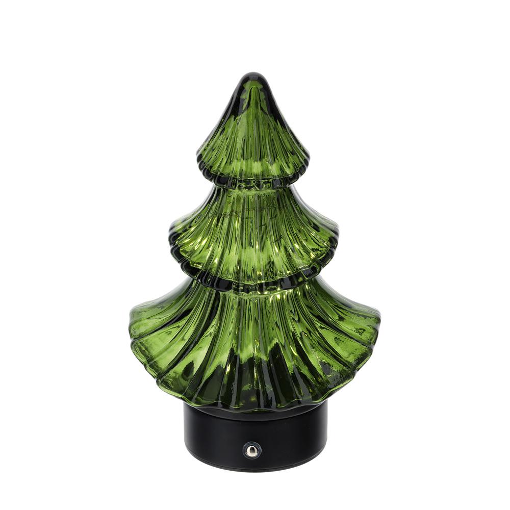 HERVIT - Lampada Led Albero Vetro Verde 13Xh21Cm