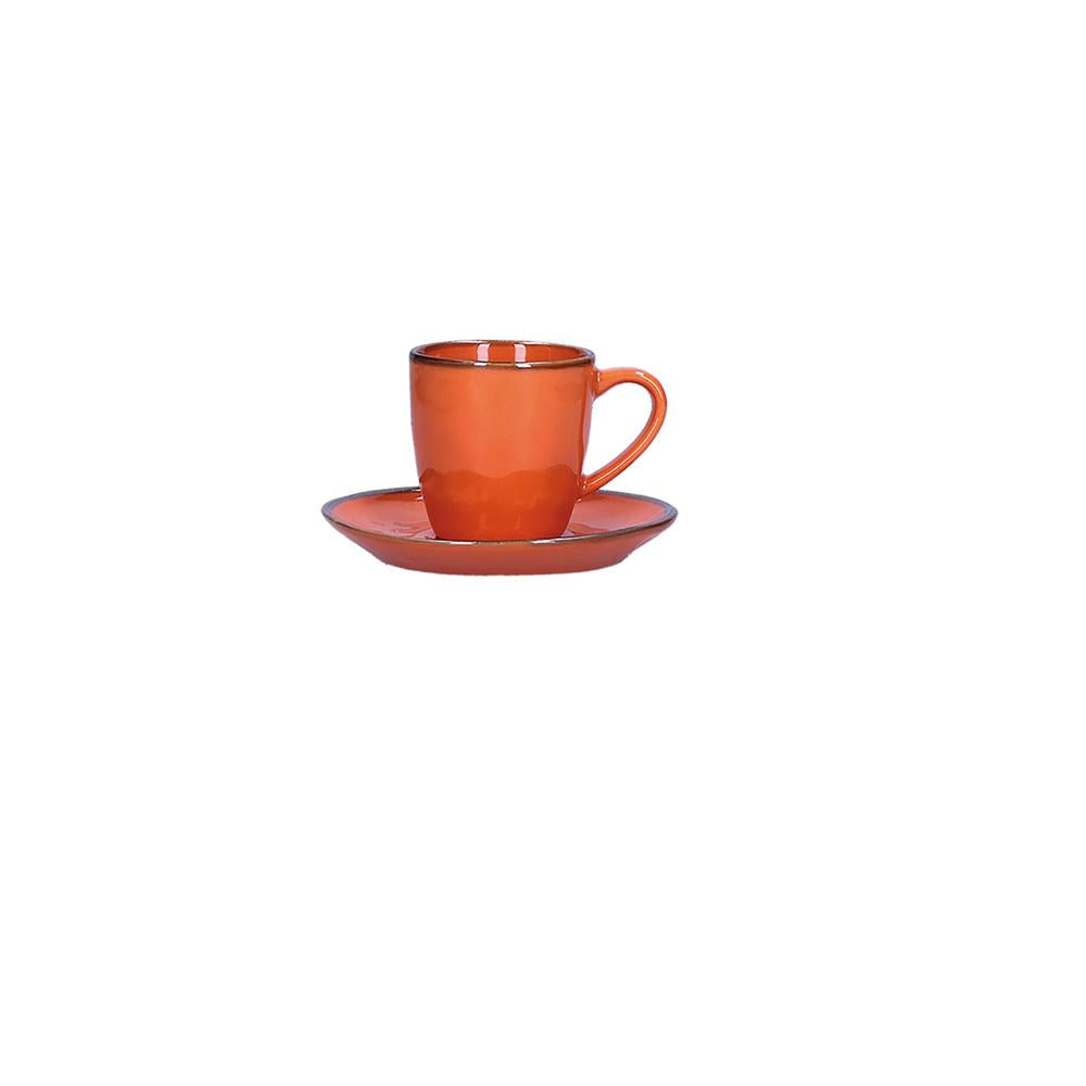 ROSE &amp; TULIPS - Concerto Orange Coffee Cup With Saucer 90cc