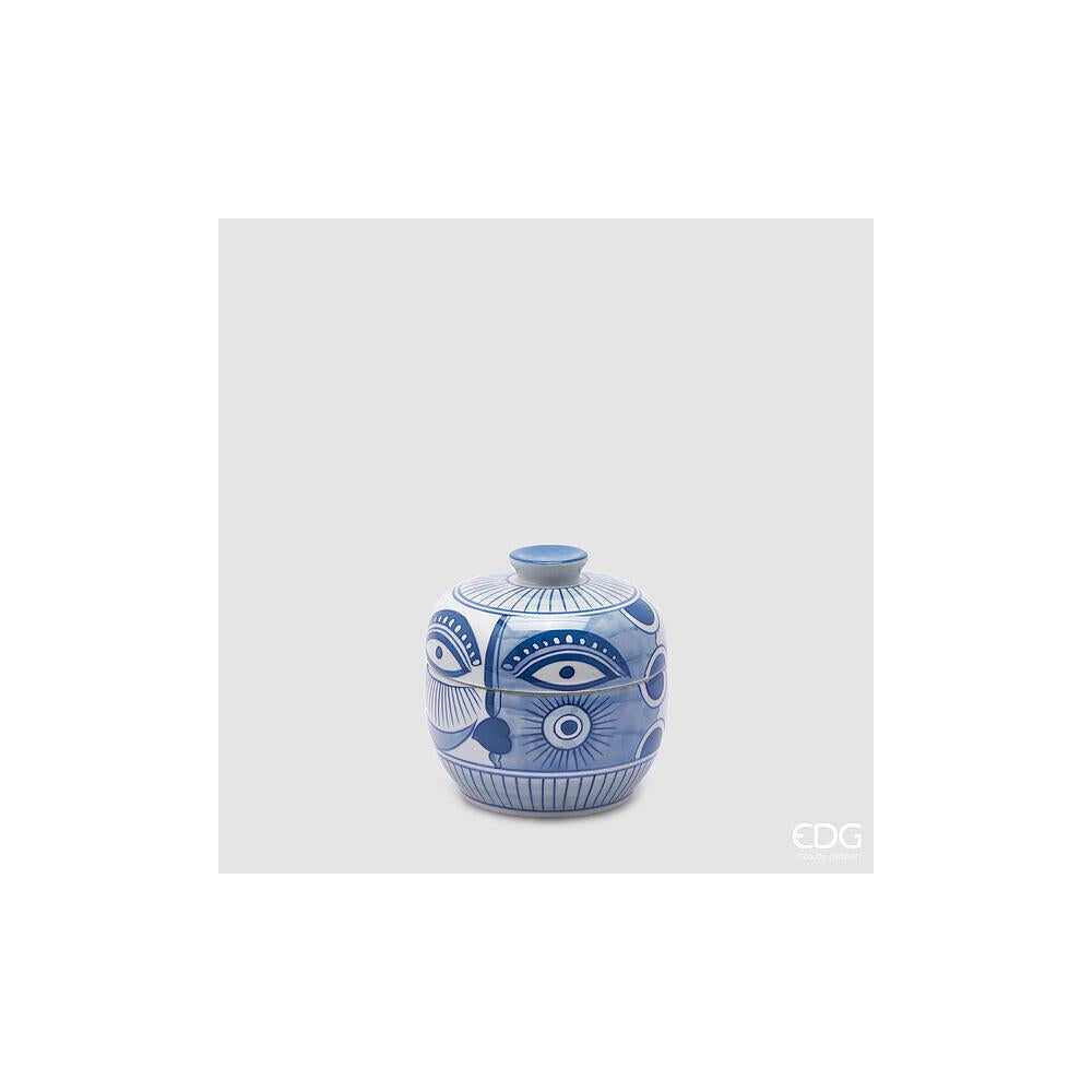 EDG - Decorative Container Face H.14 D.15 Ceramic