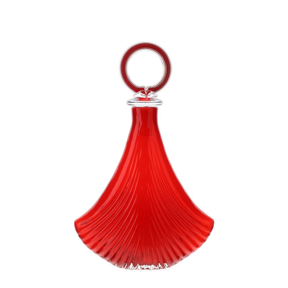 HERVIT - Bottiglia Vetro Shell Rosso 25X10Xh40Cm