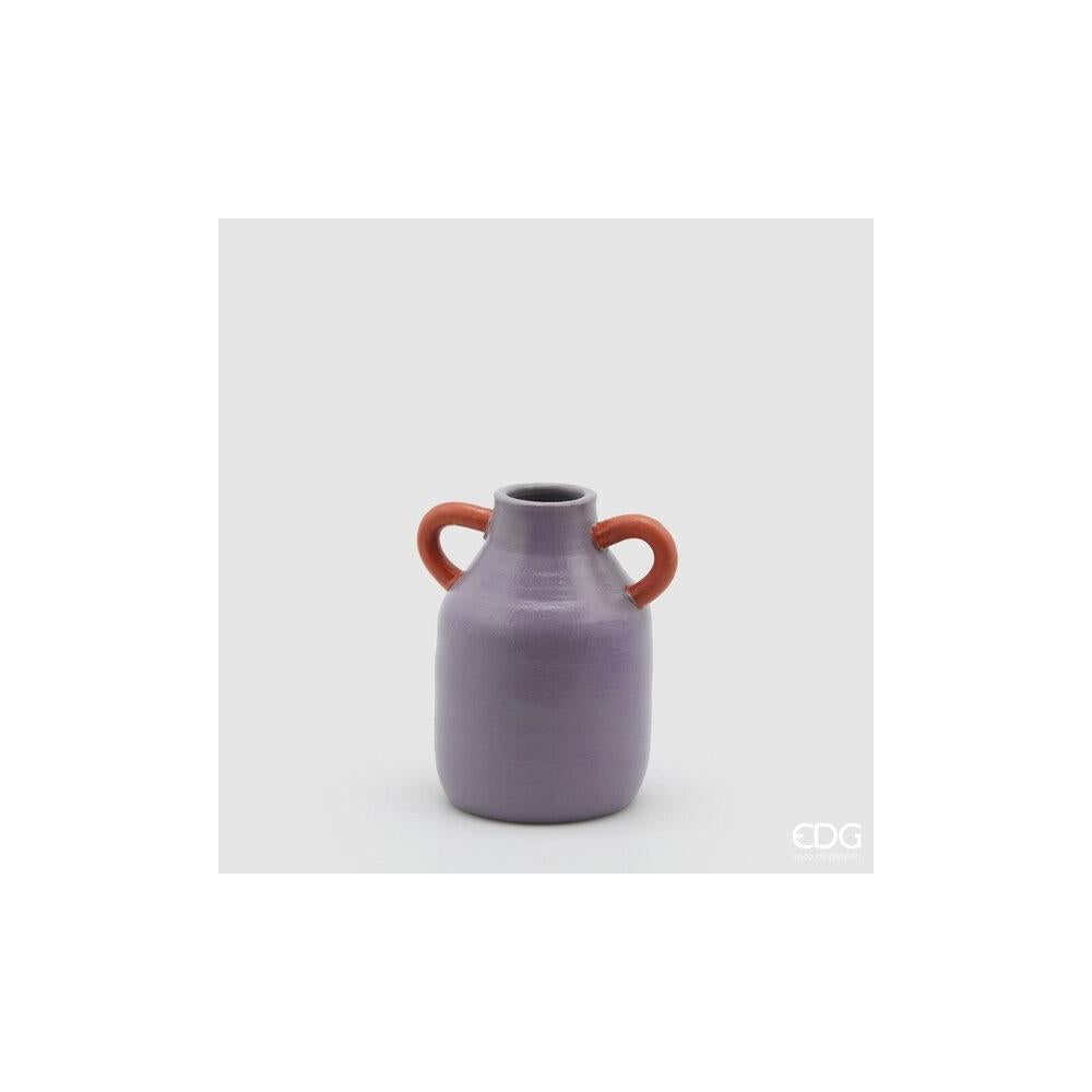 EDG - Round Vase with Ceramic Handles H16 D10