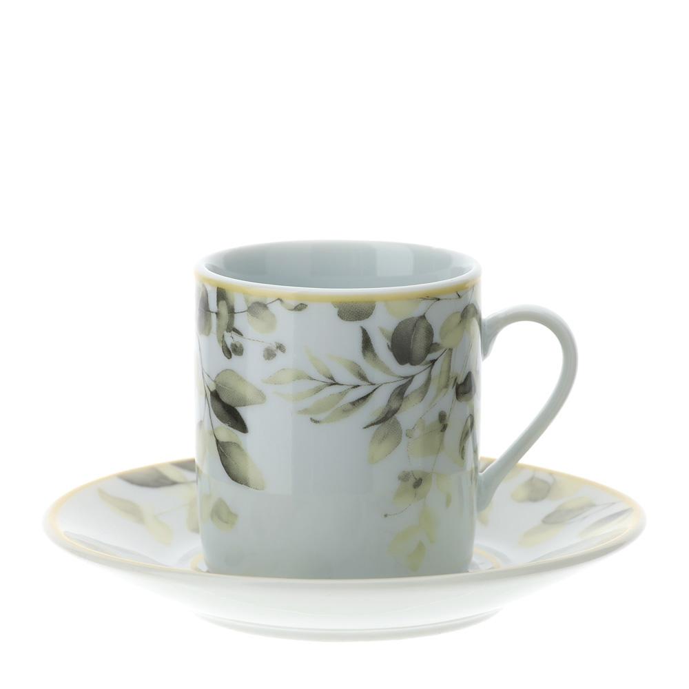 HERVIT - Box of 2 Porcelain Coffee Cups 9X5cm