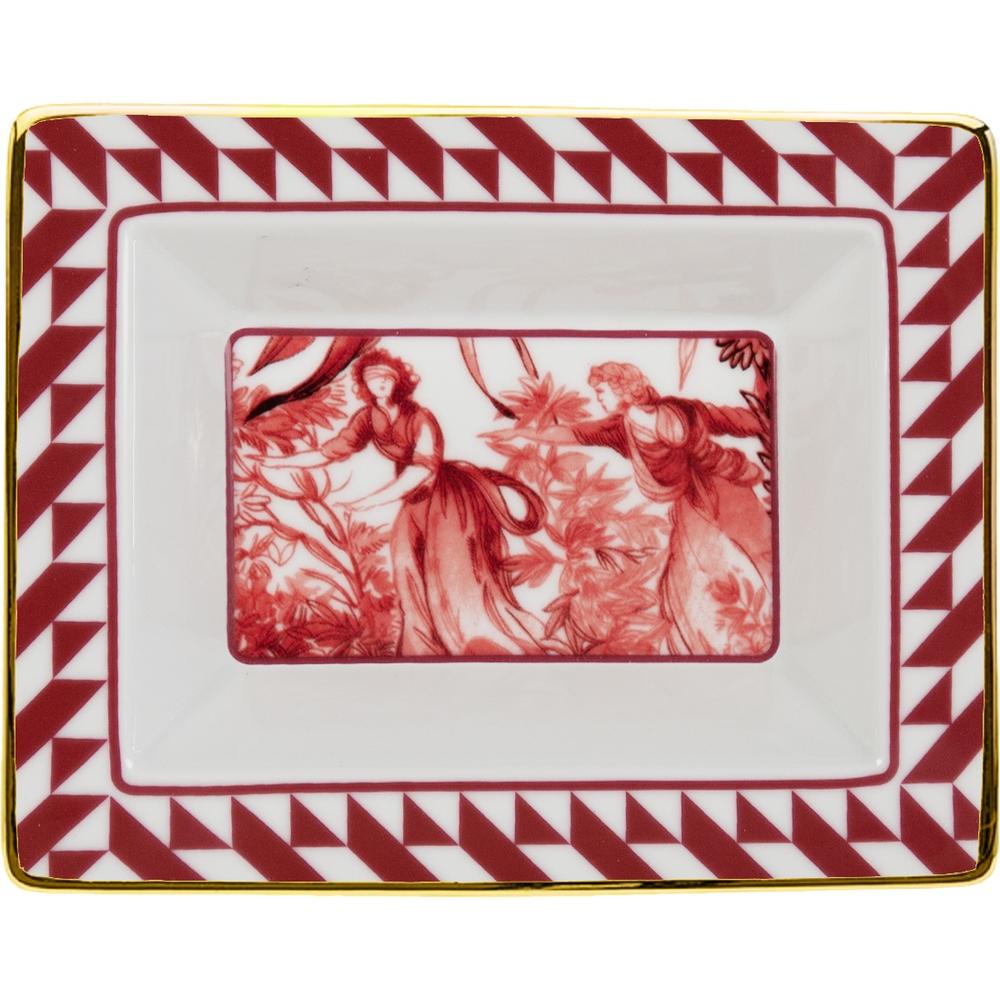 BACI MILANO - Bandeja rectangular de bolsillo Le Rouge 19,5 x 15,5 cm