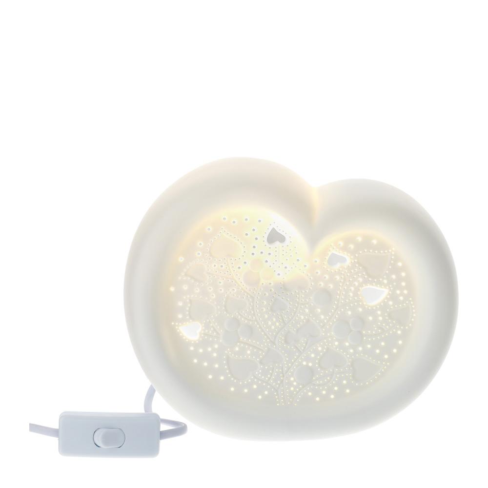 HERVIT - Porcelain Heart Lamp 21X9Xh17Cm Love